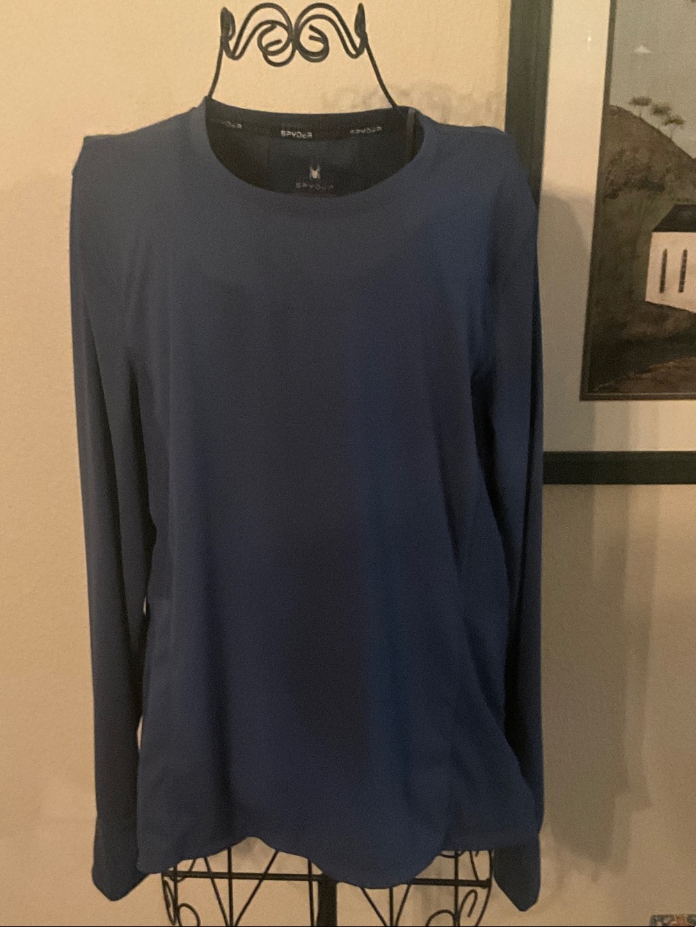 Spyder Navy Athletic long sleeve Crewneck Top
